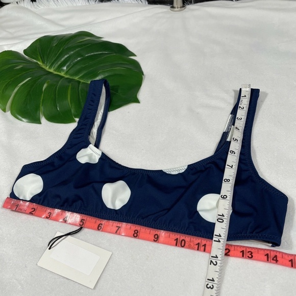 NEW SOLID‎ & STRIPED [ Large ] The Elle Polka Dot Bikini Top in Blue - Picture 12 of 12
